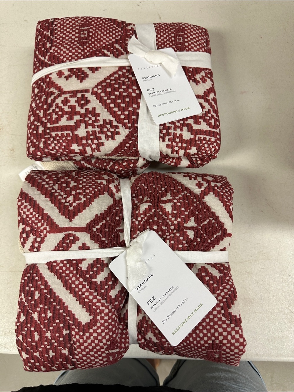 NWT Pottery Barn Fez standard reversible shams (2)